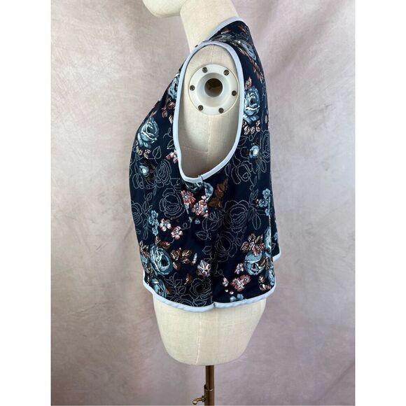 Vintage Montgomery Ward Vest Rose Floral Print - Picture 3 of 6